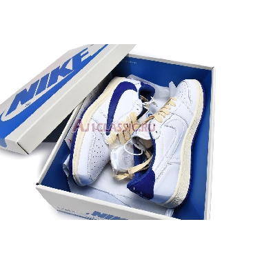 Travi Scott x Fragment x Air Jordan 1 Low OG Blue White Barb DM9868-218 Sail/White/Military Blue Mens Womens Shoes