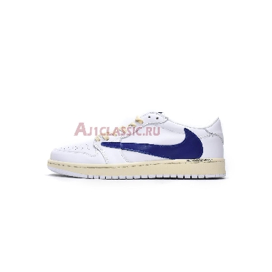 Travis Scott x Air Jordan 1 Low OG White Blue DM6839-186 White/Sail/Military Blue Mens Womens Shoes