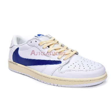 Travis Scott x Air Jordan 1 Low OG White Blue DM6839-186 White/Sail/Military Blue Mens Womens Shoes