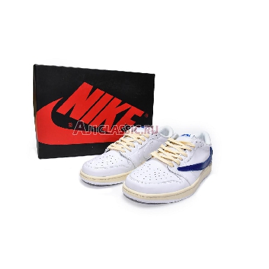 Travis Scott x Air Jordan 1 Low OG White Blue DM6839-186 White/Sail/Military Blue Mens Womens Shoes