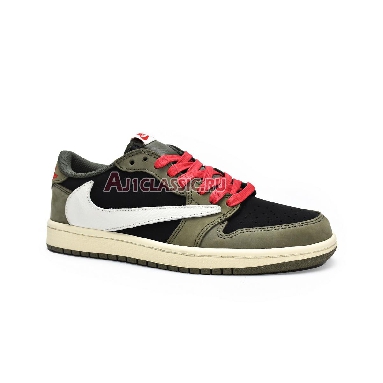 Travis Scott x Air Jordan 1 Low OG Olive Green DM7866-196 Olive Green/Black-White/Orange Mens Womens Shoes