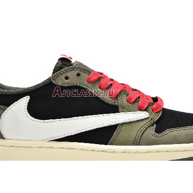 Travis Scott x Air Jordan 1 Low OG Olive Green DM7866-196 Olive Green/Black-White/Orange Mens Womens Shoes