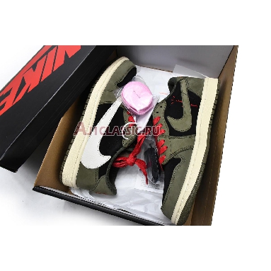 Travis Scott x Air Jordan 1 Low OG Olive Green DM7866-196 Olive Green/Black-White/Orange Mens Womens Shoes