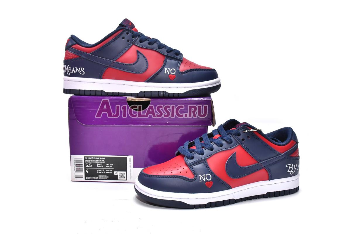 New Supreme x Nike Dunk Low SB "By Any Means - Red Navy" DO7412-982 Shoes