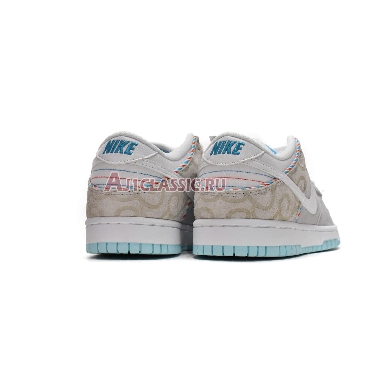 Nike Dunk Low SE Barber Shop - Grey DH7614-500 Iris Whisper/Chile Red-Laser Blue-White Mens Womens Shoes