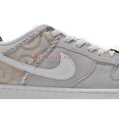 Nike Dunk Low SE Barber Shop - Grey DH7614-500 Iris Whisper/Chile Red-Laser Blue-White Mens Womens Shoes