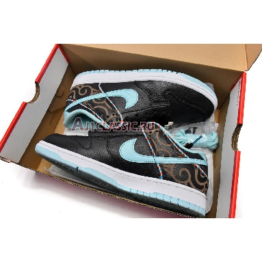 Nike Dunk Low SE Barber Shop - Black DH7614-001 Black/Copa/White/Chile Red Mens Womens Shoes