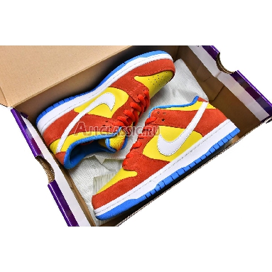 Nike SB Dunk Low Bart Simpson BQ6817-602-02 Habanero Red/White-Blue Hero Mens Womens Shoes