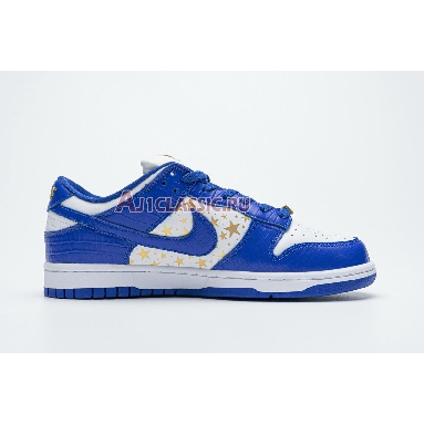 Supreme x Nike Dunk Low OG SB QS Hyper Royal DH3228-100 White/Metallic Gold/Hyper Blue Mens Womens Shoes