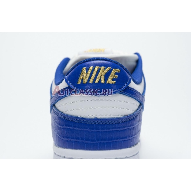 Supreme x Nike Dunk Low OG SB QS Hyper Royal DH3228-100 White/Metallic Gold/Hyper Blue Mens Womens Shoes