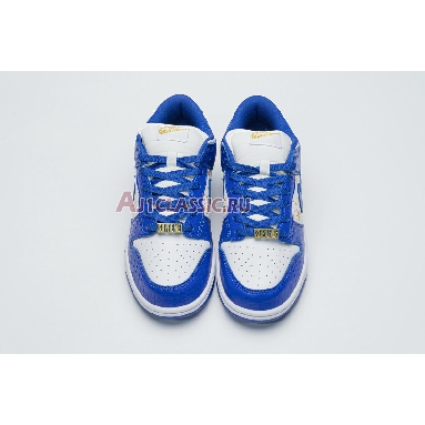 Supreme x Nike Dunk Low OG SB QS Hyper Royal DH3228-100 White/Metallic Gold/Hyper Blue Mens Womens Shoes