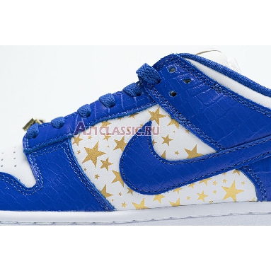 Supreme x Nike Dunk Low OG SB QS Hyper Royal DH3228-100 White/Metallic Gold/Hyper Blue Mens Womens Shoes