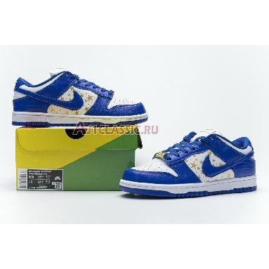 Supreme x Nike Dunk Low OG SB QS Hyper Royal DH3228-100 White/Metallic Gold/Hyper Blue Mens Womens Shoes