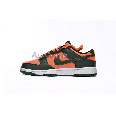 Nike Dunk Low Miami Hurricanes DD1391-300-02 Gorge Green/White/Total Orange/Gorge Green Mens Womens Shoes