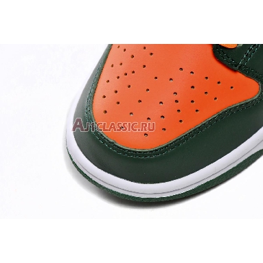 Nike Dunk Low Miami Hurricanes DD1391-300-02 Gorge Green/White/Total Orange/Gorge Green Mens Womens Shoes