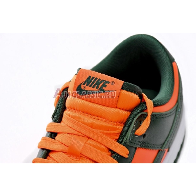 Nike Dunk Low Miami Hurricanes DD1391-300-02 Gorge Green/White/Total Orange/Gorge Green Mens Womens Shoes