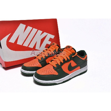 Nike Dunk Low Miami Hurricanes DD1391-300-02 Gorge Green/White/Total Orange/Gorge Green Mens Womens Shoes