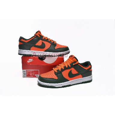 Nike Dunk Low Miami Hurricanes DD1391-300-02 Gorge Green/White/Total Orange/Gorge Green Mens Womens Shoes