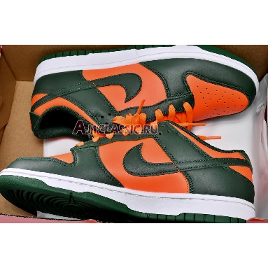 Nike Dunk Low Miami Hurricanes DD1391-300-02 Gorge Green/White/Total Orange/Gorge Green Mens Womens Shoes