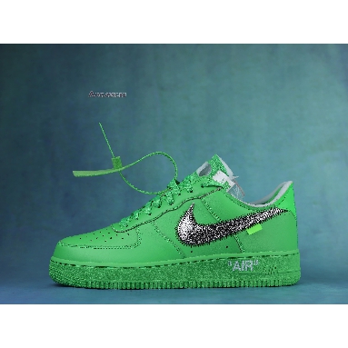 Off-White x Nike Air Force 1 Low Brooklyn DX1419-300 Light Green Spark/Metallic Silver-Light Green Spark Mens Womens Shoes