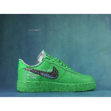 Off-White x Nike Air Force 1 Low Brooklyn DX1419-300 Light Green Spark/Metallic Silver-Light Green Spark Mens Womens Shoes