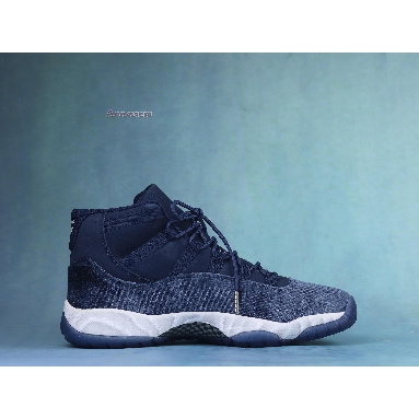 Air Jordan 11 Retro Midnight Navy Velvet AR0715-441 Midnight Navy/Metallic Silver/White Mens Womens Shoes