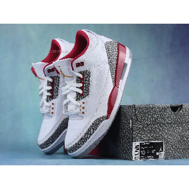 Air Jordan 3 Retro Cardinal Red CT8532-126 White/Light Curry/Cardinal Red/Cement Grey Mens Womens Shoes