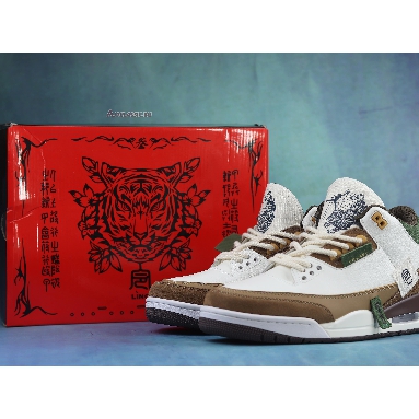 Air Jordan 3 Retro Tiger 398614-500 White/Brown/Green Sneakers