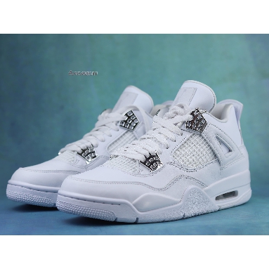 Air Jordan 4 Retro Pure Money 2017 308497-100-02 White/Metallic Silver-Pure Platinum Sneakers