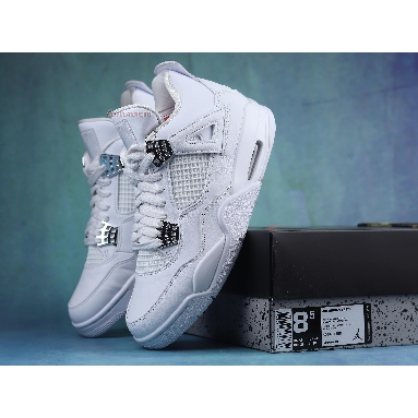 Air Jordan 4 Retro Pure Money 2017 308497-100-02 White/Metallic Silver-Pure Platinum Sneakers