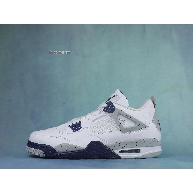 Air Jordan 4 Retro Midnight Navy DH6927-140 White/Midnight Navy/Light Smoke Grey/Fire Red Sneakers