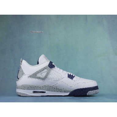 Air Jordan 4 Retro Midnight Navy DH6927-140 White/Midnight Navy/Light Smoke Grey/Fire Red Sneakers