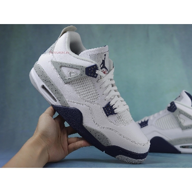 Air Jordan 4 Retro Midnight Navy DH6927-140 White/Midnight Navy/Light Smoke Grey/Fire Red Sneakers