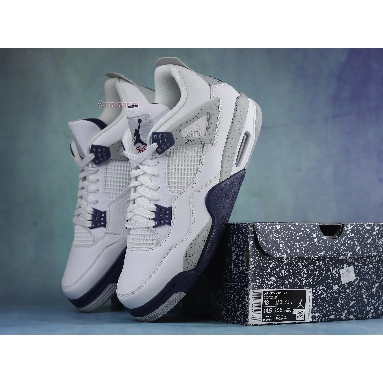 Air Jordan 4 Retro Midnight Navy DH6927-140 White/Midnight Navy/Light Smoke Grey/Fire Red Sneakers