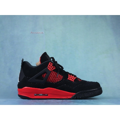 Air Jordan 4 Retro Red Thunder CT8527-016-02 Black/Red Mens Womens Shoes