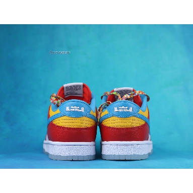 LeBron James x Nike Dunk Low Fruity Pebbles DH8009-600 Habanero Red/Laser Blue-White Sneakers