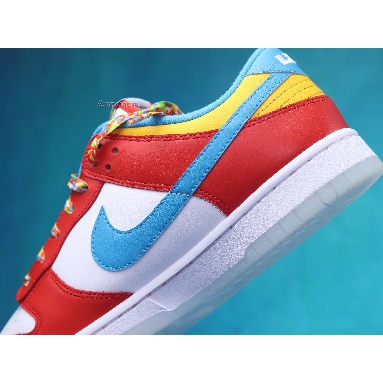 LeBron James x Nike Dunk Low Fruity Pebbles DH8009-600 Habanero Red/Laser Blue-White Mens Womens Shoes