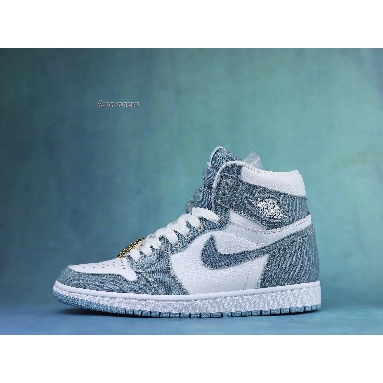 Air Jordan 1 High OG Denim DM9036-104-02 White/Worn Blue-Metallic Gold Sneakers