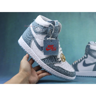 Air Jordan 1 High OG Denim DM9036-104-02 White/Worn Blue-Metallic Gold Sneakers