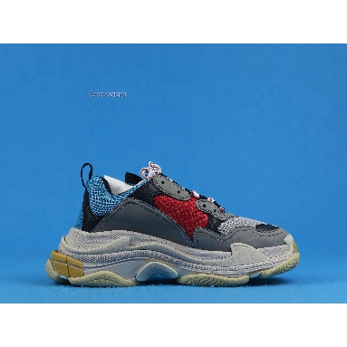 Balenciaga Triple S Sneaker Blue Red 2018 533883 W09O2 4365 Blue/Grey/Red/Black Mens Womens Shoes