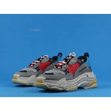 Balenciaga Triple S Sneaker Blue Red 2018 533883 W09O2 4365 Blue/Grey/Red/Black Mens Womens Shoes