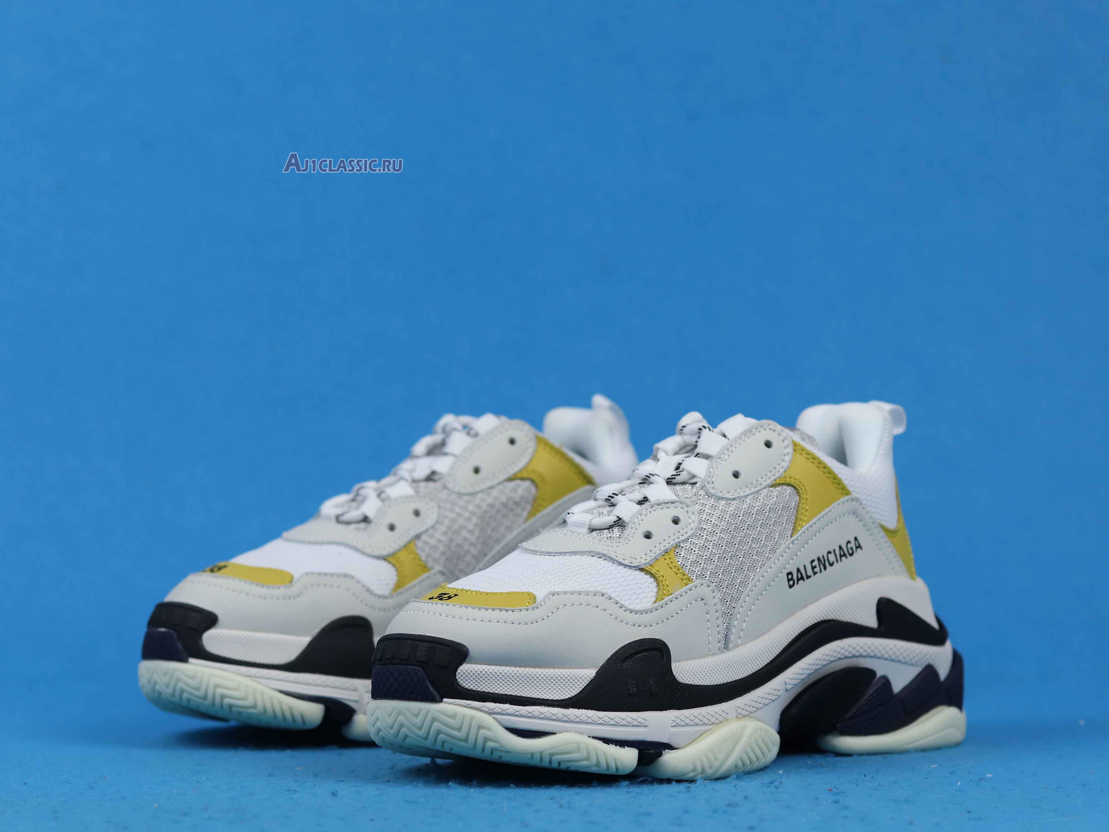 New Balenciaga Triple S Sneaker "White Yellow" 2018 483513 W06E2 6890 Shoes