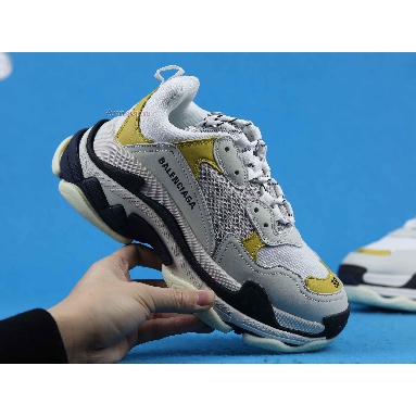 Balenciaga Triple S Sneaker White Yellow 2018 483513 W06E2 6890 White/Yellow/Grey/Black Mens Womens Shoes