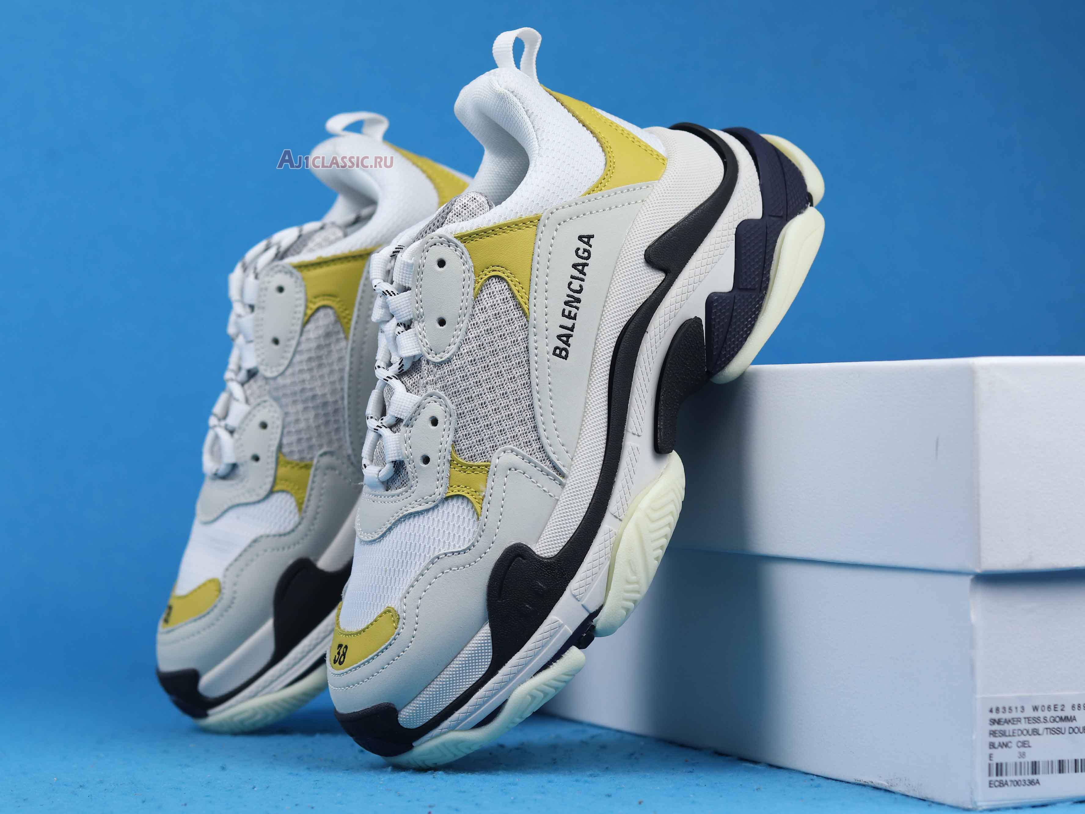 New Balenciaga Triple S Sneaker "White Yellow" 2018 483513 W06E2 6890 Shoes