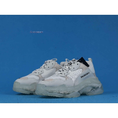 Balenciaga Triple S White Clear Sole 544351 W09E1 9000 White/White/Grey Mens Womens Shoes