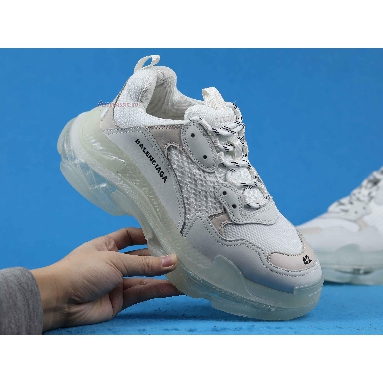 Balenciaga Triple S White Clear Sole 544351 W09E1 9000 White/White/Grey Mens Womens Shoes