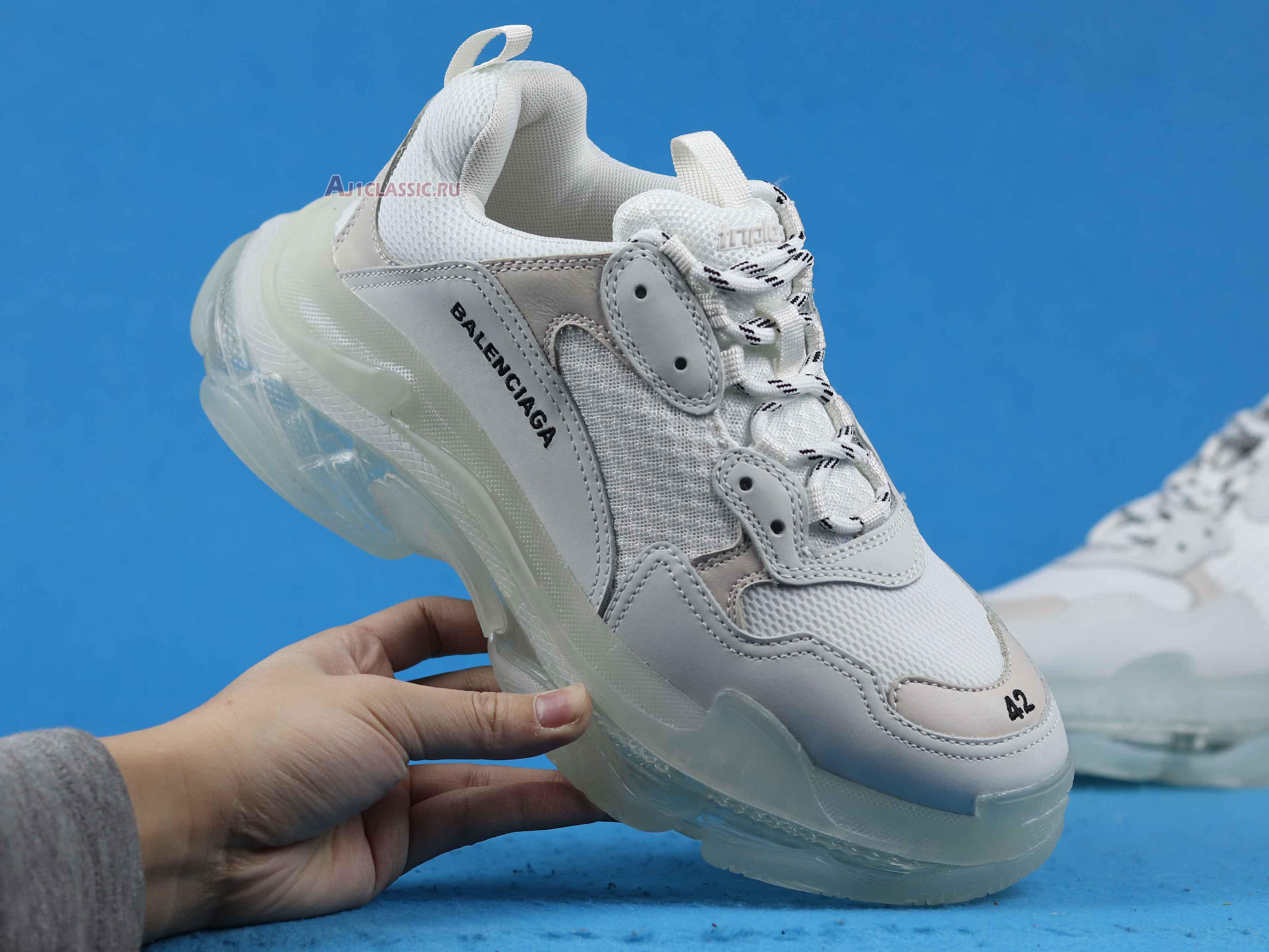 New Balenciaga Triple S "White Clear Sole" 544351 W09E1 9000 Shoes