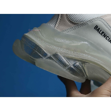 Balenciaga Triple S White Clear Sole 544351 W09E1 9000 White/White/Grey Mens Womens Shoes