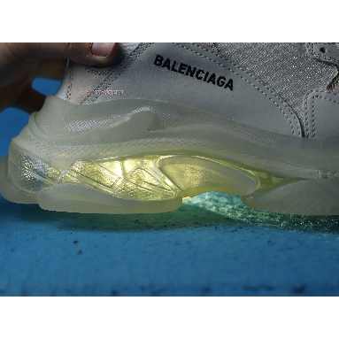 Balenciaga Triple S White Clear Sole 544351 W09E1 9000 White/White/Grey Mens Womens Shoes