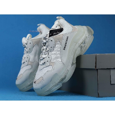 Balenciaga Triple S White Clear Sole 544351 W09E1 9000 White/White/Grey Mens Womens Shoes